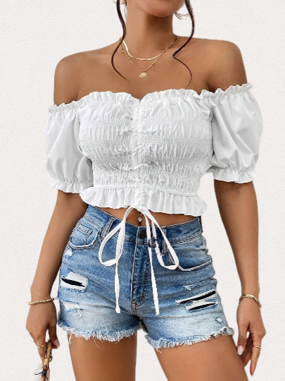 Jessica White Off Shoulder Top