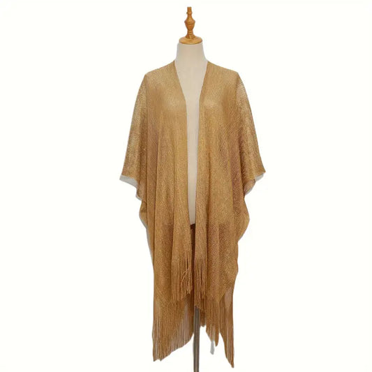 Metalic Gold Kimono with Tassels