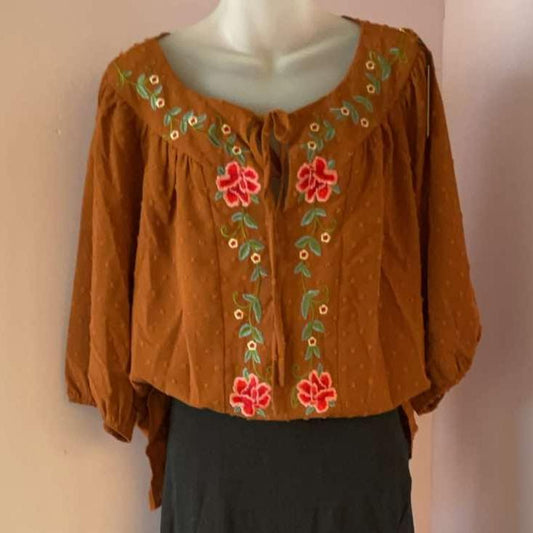 Brown Embroided Shirt