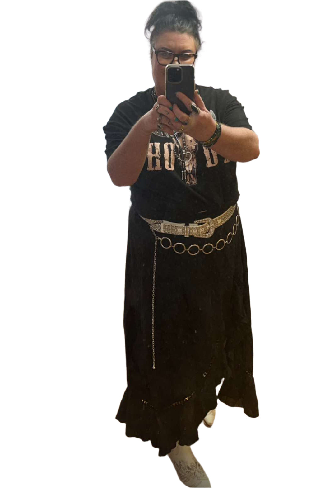 Black High Slit Skirt