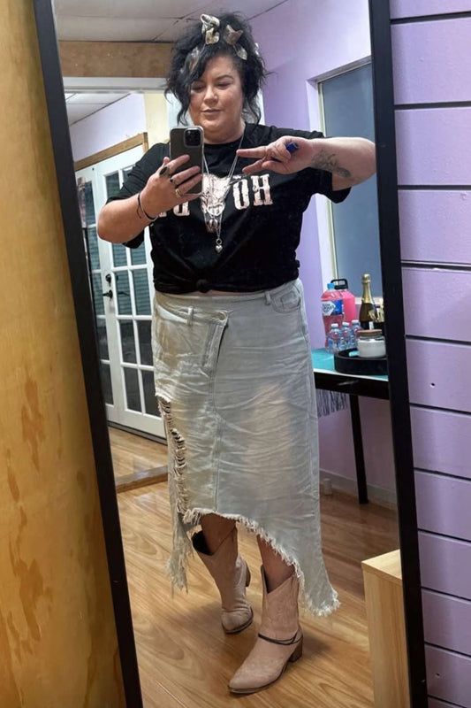 Sonya High-Rise Demin Skirt