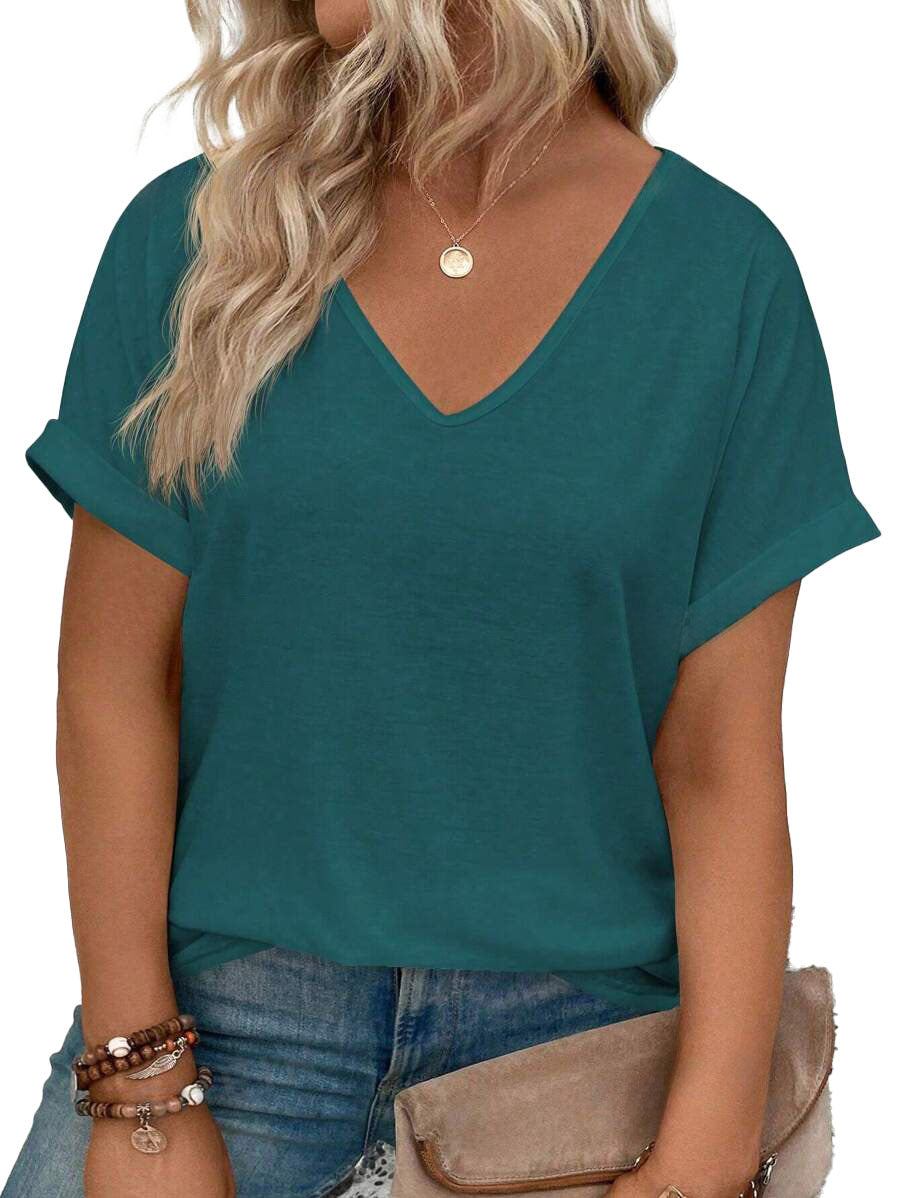 Teal V-Neck T-Shirt