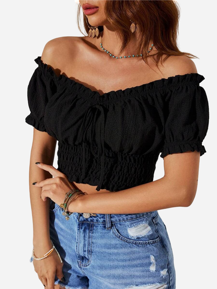 Katie Black Off Shoulder Top